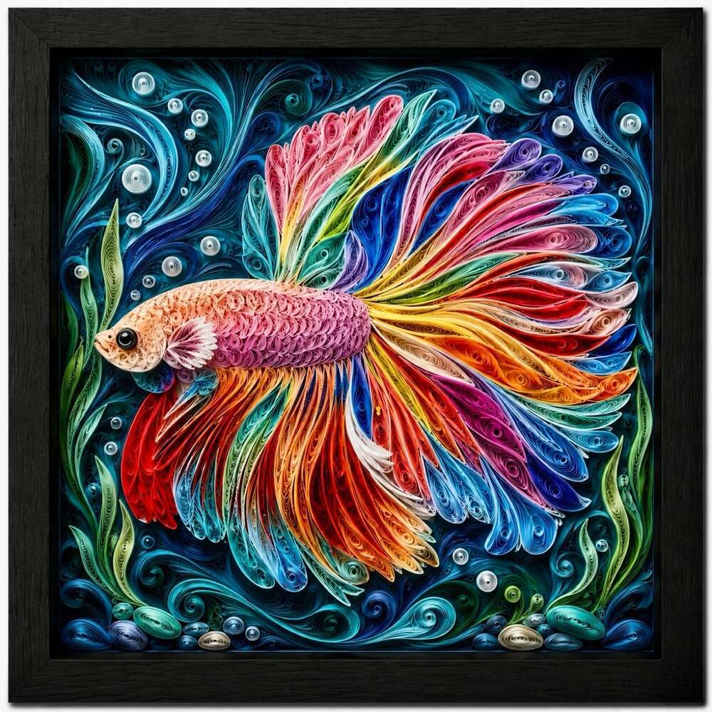 8 X 8 Black Framed Rainbow Betta 7 F 1 F